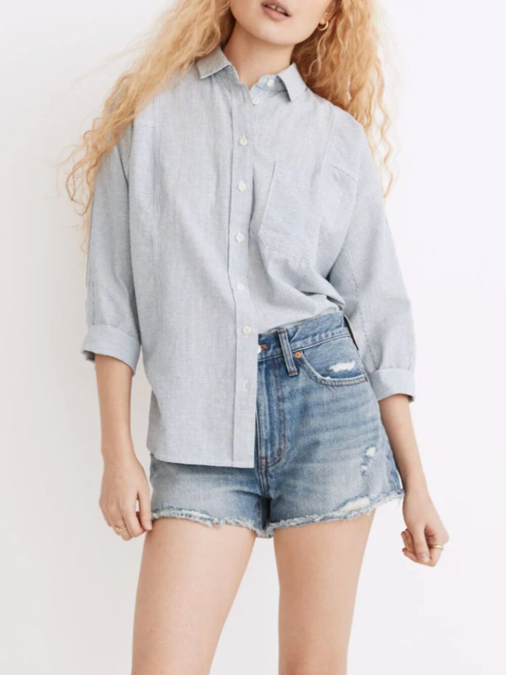 MADEWELL Relaxed Denim Shorts in Renfield Wash: Destructed Edition, 28 NWT